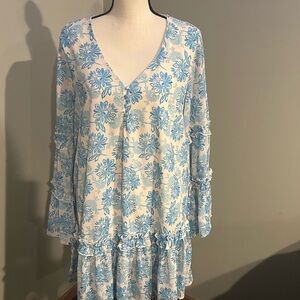 Flying Tomato Blue Floral Long Sleeve Dress